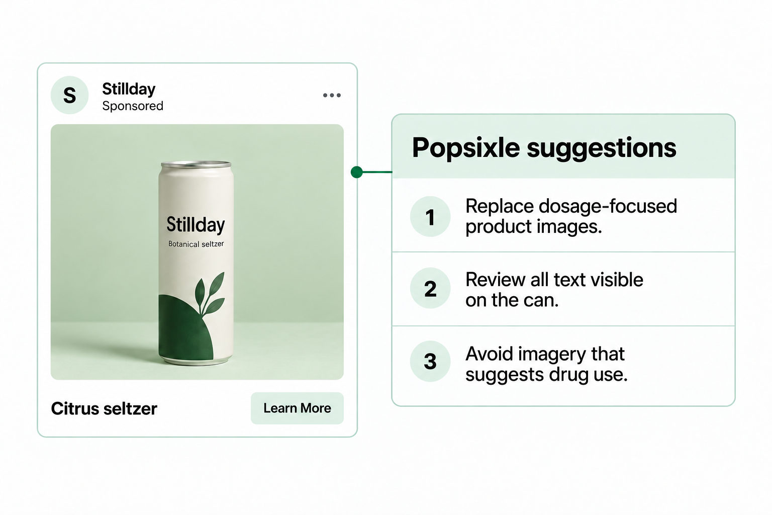 A Stillday sponsored ad with Popsixle suggestions focused on its imagery and packaging text.